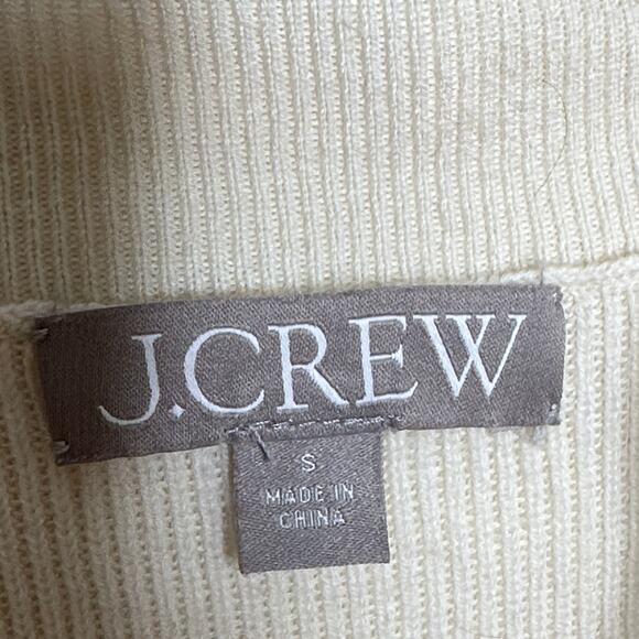J. CREW Ruffleneck Merino Wool Blend Sweater Ivory Cream Sz S {3J43} - Picture 4 of 6